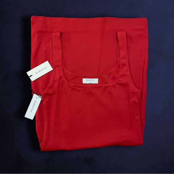 COPY - BRAND NEW W TAGS ARITZIA (BABATON) CONTOUR SQUARE NECK MINI DRESS IN CRI… - Picture 2 of 4